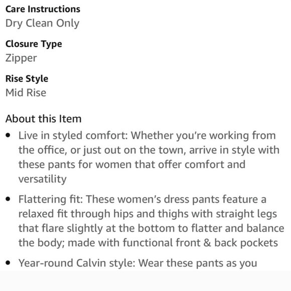 Calvin Klein Classic Fit White Trousers Size 8 - Picture 16 of 16